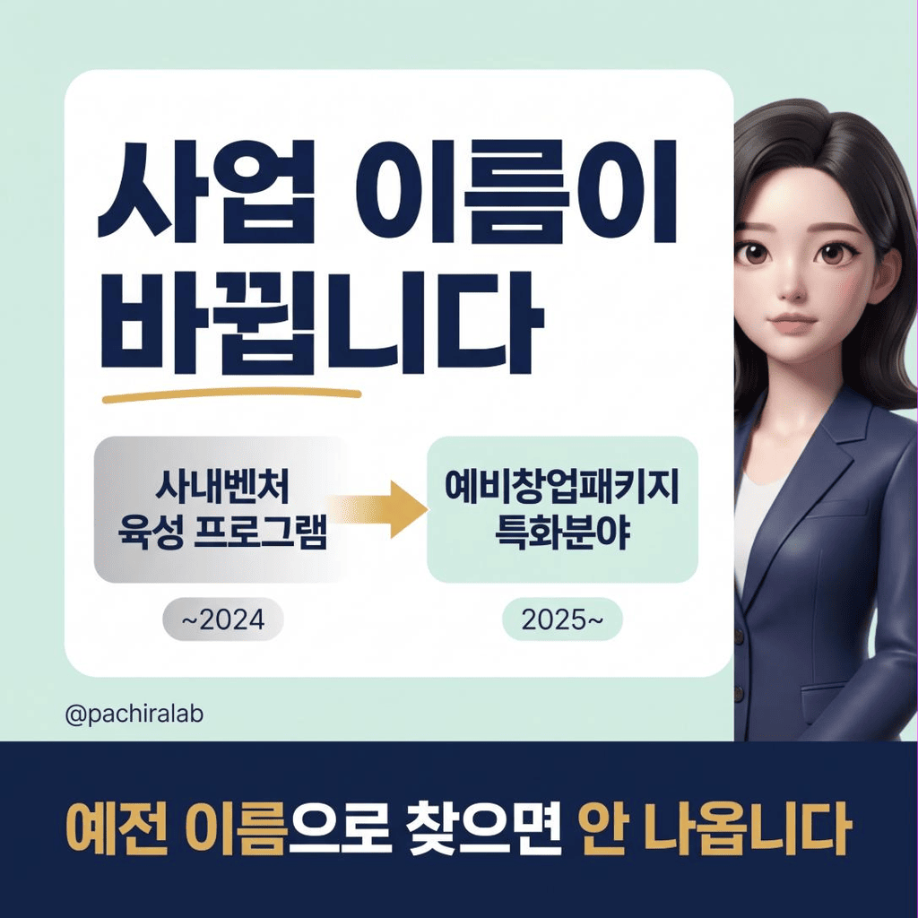 사내벤처 지원사업, 이름이 바뀐 걸 아시나요