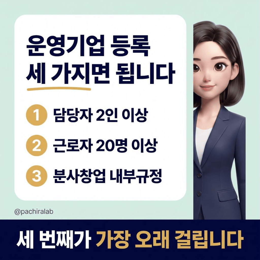 운영기업 등록에 필요한 세 가지