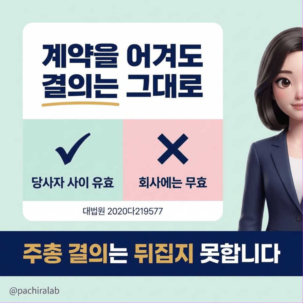 주주간계약을 어겨도 주주총회 결의는 그대로다