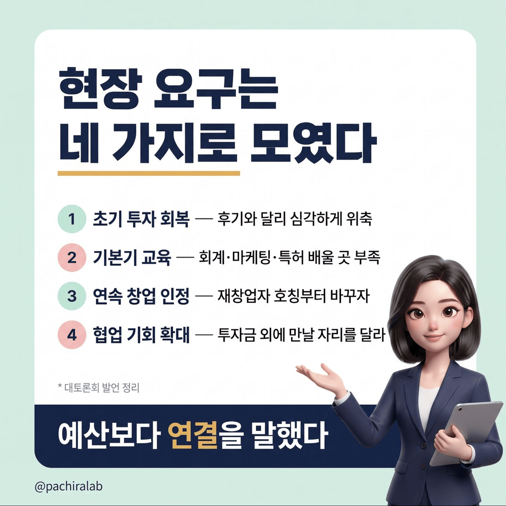 토론회에서 제기된 요구사항을 정리한 도식
